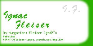 ignac fleiser business card